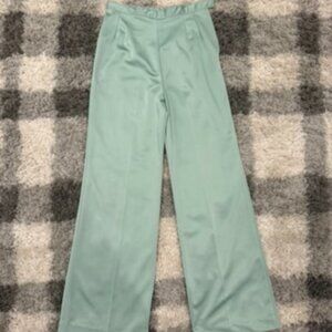 Vintage Mint Green High Waisted Wide Leg Trousers Tailored Pants Fit Size 2